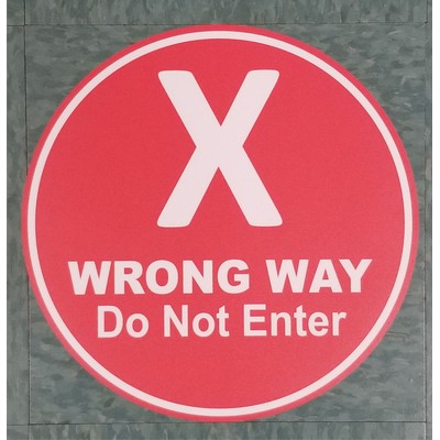 Wrong Way Stock Carpet Decal Large