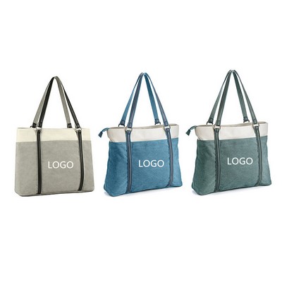Women Canvas Laptop & Shopping Tote Bag