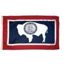 Wyoming Indoor Parade Flag w/Pole Hem And Fringe (3'x5')