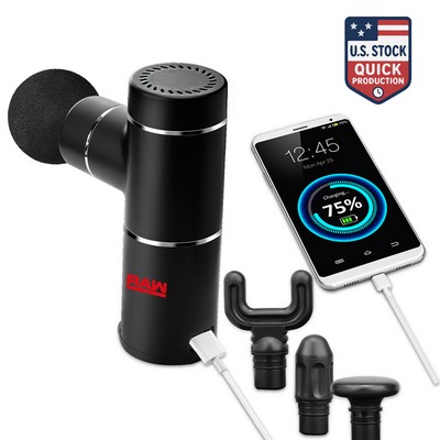 Massage Gun with 4 Attachments & 3 Speed Settings – Includes Portable Zip Bag