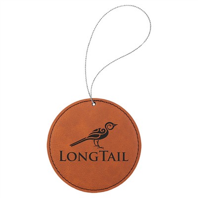 Rawhide Laserable Leatherette Round Ornament, 3-3/4"x3-3/4"