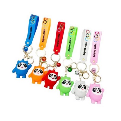Silicone Panda Keychain