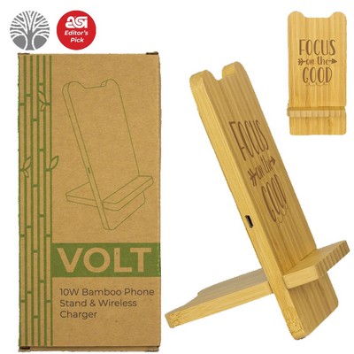 Volt Bamboo Phone Stand Wireless Charger With Box