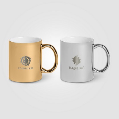 Deco - 11 oz. Metallic Ceramic Mug - Laser