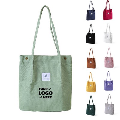 Corduroy Single Shoulder Portable Canvas Bag