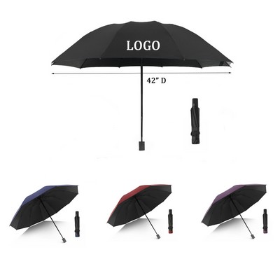 42" Arc Vented Folding Umbrella