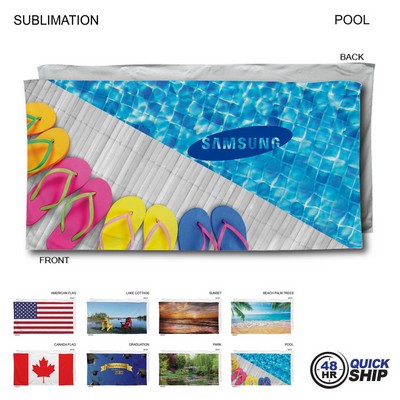 48Hr Quick Ship-Stock Design, Heaviest Weight, Plush Velour Terry Beach Towel, Sublimated (30"x60")