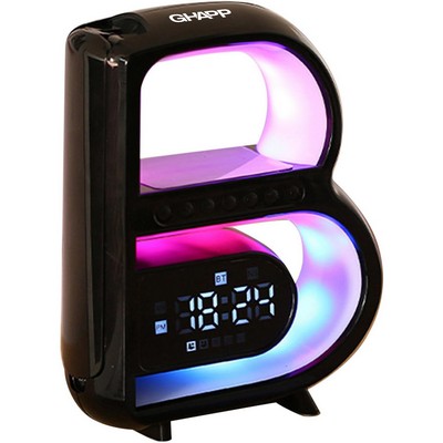 Wireless Charging Speaker, 5-in-1 Smart Colorful LED Light Alarm Clock, Atmosphere Table Decorations