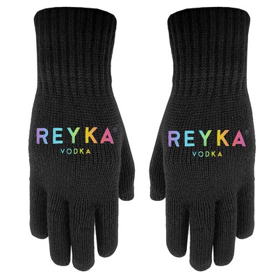 Deluxe Knit Text Gloves with Grip Palm with Oversized DTF