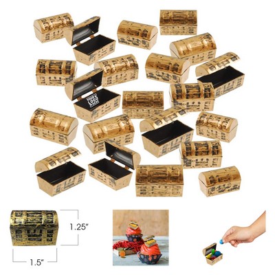1.5" Gold Finish Mini Pirate Treasure Chests