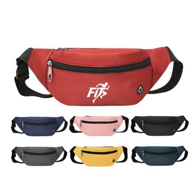 4 Zippered Fanny Pack with Earphone Hole