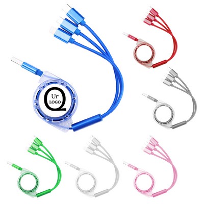 Multi Retractable Crystal Charging Cable