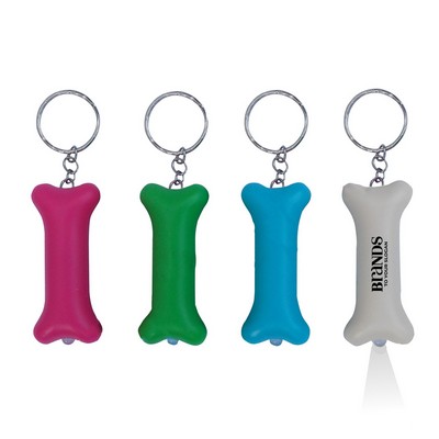 Bone Shaped LED Flashlight Keychain