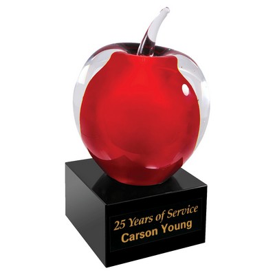 Artglass Apple Award 5 3/4"H