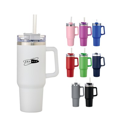 Union Printed - 40oz SS Double Wall Vacuum Mug & Straw Lid with Twist Closure