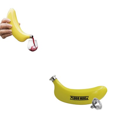 5 oz. Banana Shaped Stainless Steel Flask with Tightly Sealed Cap
