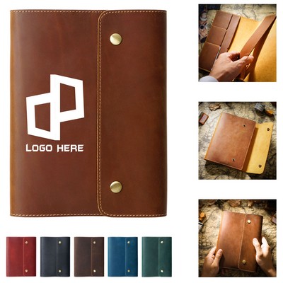 Leather Cover Notebook W/ Inner Pockets