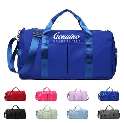 Nylon Duffle Bag with Shoe Compartment