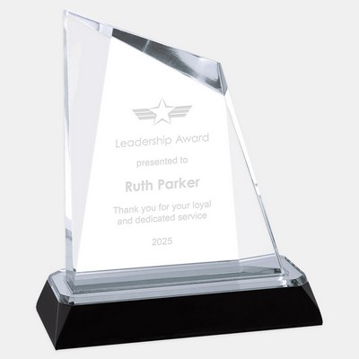 Acrylic Silver Peak Diamond Award with Base (L)