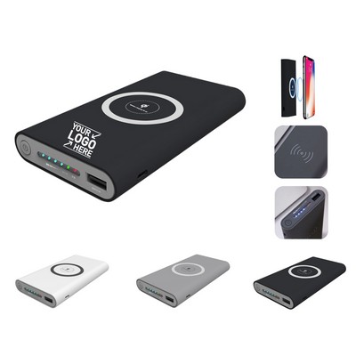 3-In-1 Ultra-Thin Power Bank w/Wireless Charging