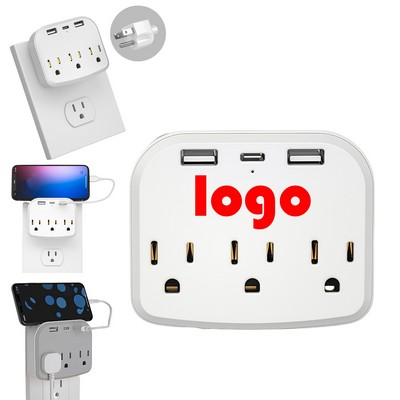 Power Hub 6-Outlet Wall Charger With Phone Stand