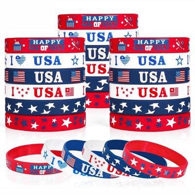 Custom USA American Flag Silicone Bracelets