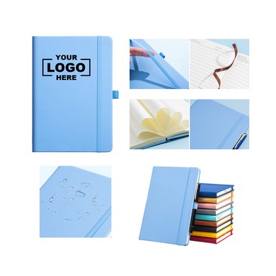 80-Page Premium PVC Notebook - Elastic Band Closure