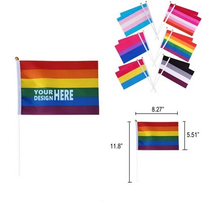 Full Color Small Stick Hand Flag