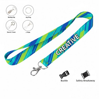 3/4" Full Color Dye-Sublimated Polyester Lanyard