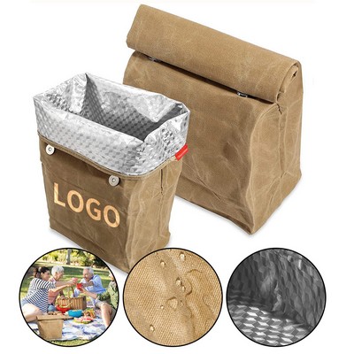 Handcrafted Beeswax-Coated Lunch Tote Bag