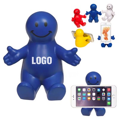 3.6" PU Soft Rubber Cartoon Smile Phone Stand
