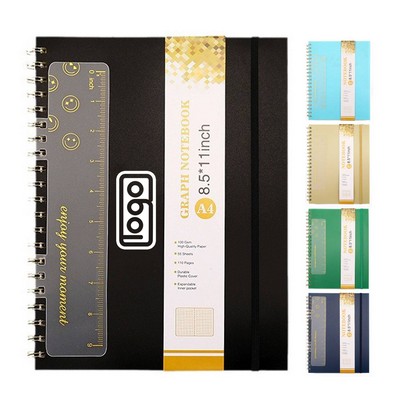 A4 Spiral Notebook w/ Ruler