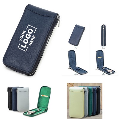 Portable Cowhide Leather Watch Pouch