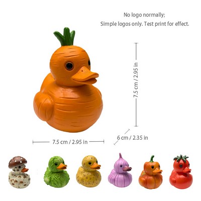 Resin Whimsical Vegetable Duck Figurine