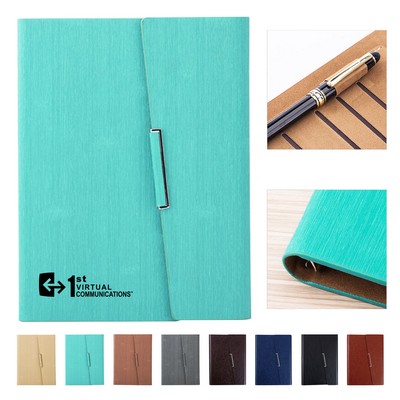 A5 PU Leather Binder Planner Notebook W/ Card Holder