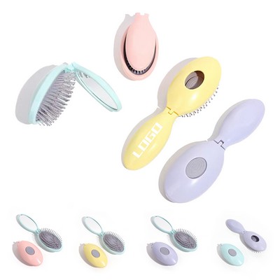 2-in-1 Folding Mirror Massage Comb