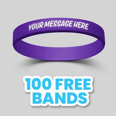 1/4'' Custom Debossed Colorfilled Wristband