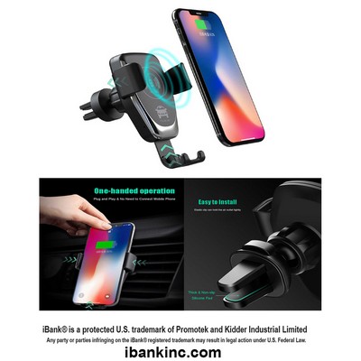iBank ® Wireless Car Charger Phone Mount Air Vent Phone Holder
