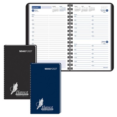 Ruled Desk Planner, 1 Day Per Page Wired to Cover: 2027