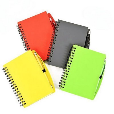 Wave Spiral Notebook With Pen