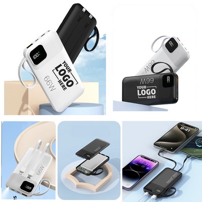 Fast Charging Power Bank with Charge Cables
