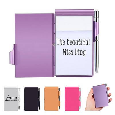 Aluminum Alloy Pocket Notebook W/ Ballpoint Pen