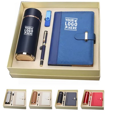4-in-1 Two-Tone Leather Business Gift Set