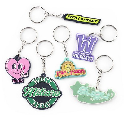 Custom PVC Keychain Soft Rubber 2D 3D Logo