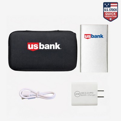 ChargeMaster 4000mAh Power Bank & 20W PD Wall Charger Tech Travel Set