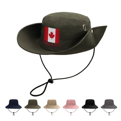 Wide Brim Bucket Hat W/ Adjustable Strap World Cup Cap