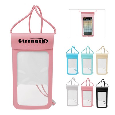 Waterproof TPU Cell Phone Pouch W/ Lanyard