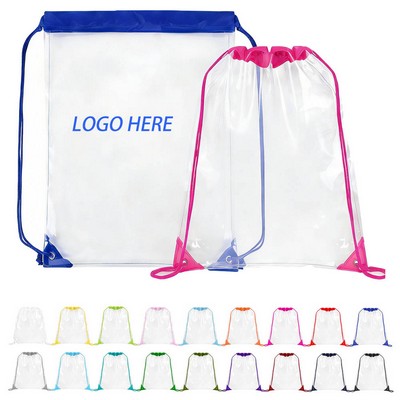 Large Clear Stadium Drawstring Backpack