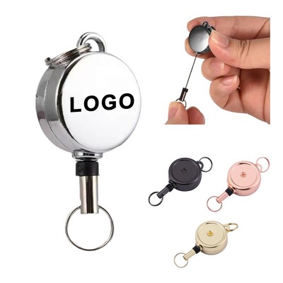 Zinc Alloy Retractable Badge Key Chain