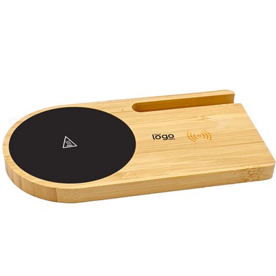 Eco-Friendly Bamboo Wireless Charger & Heated Mug Warmer